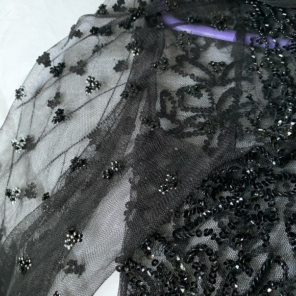 Zara Mesh Black Beaded Top - Picture 3 of 6